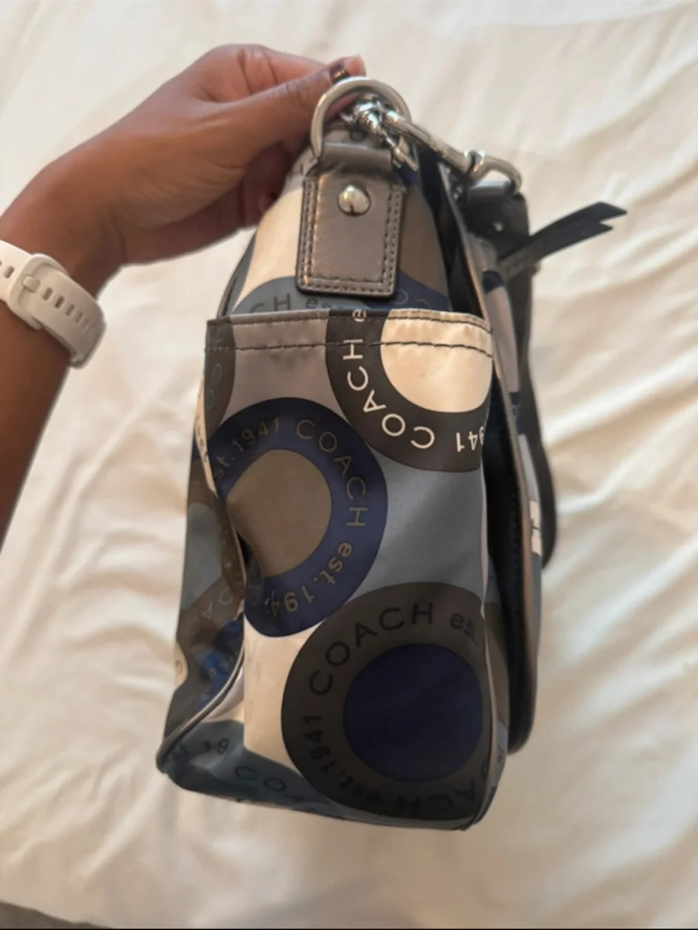 Coach | Signature Snaphead Blue Multifunction Baby Diaper Messenger Bag
